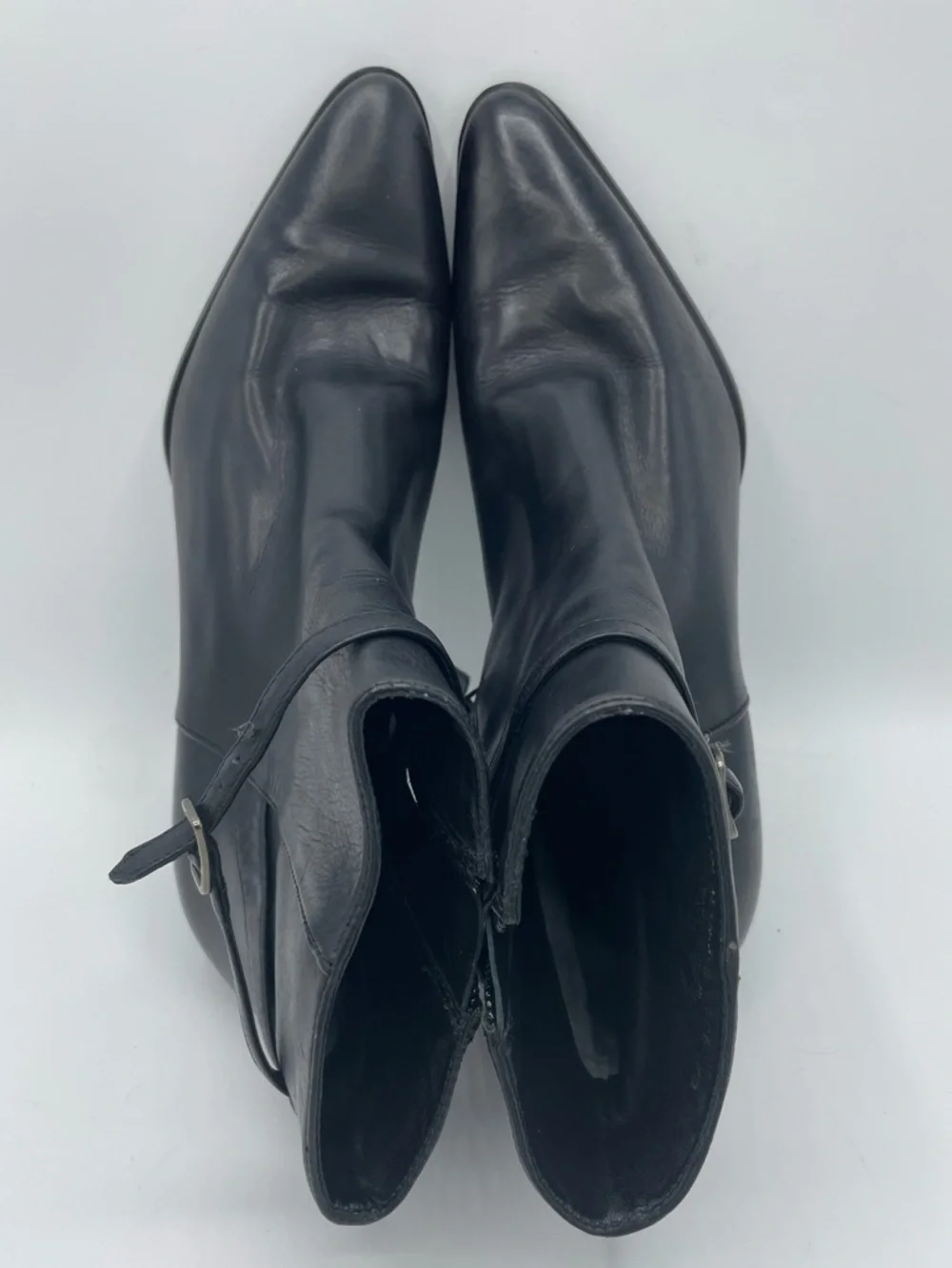 Lauren Ralph Lauren Robynn Classic Black Leather Pointed-Toe Ankle Boots